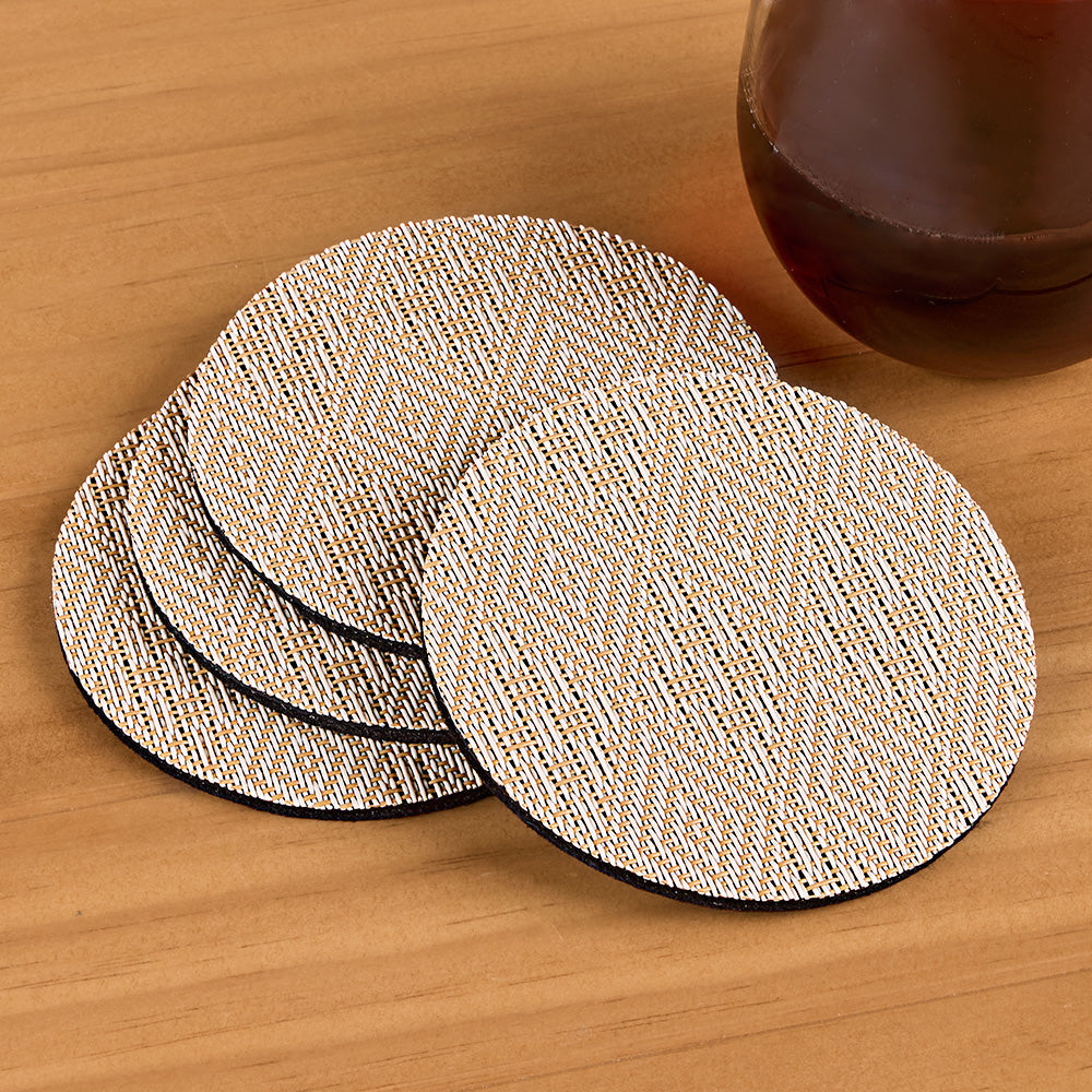 Chilewich Boxwood Vinyl Coasters by Martha Stewart, Set of 4