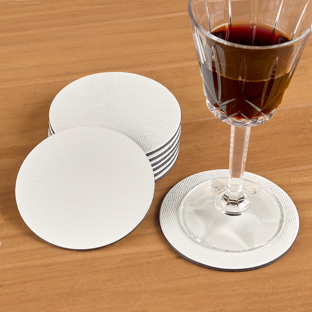 Caspari Lizard Felt-Backed Coaster Set, Round
