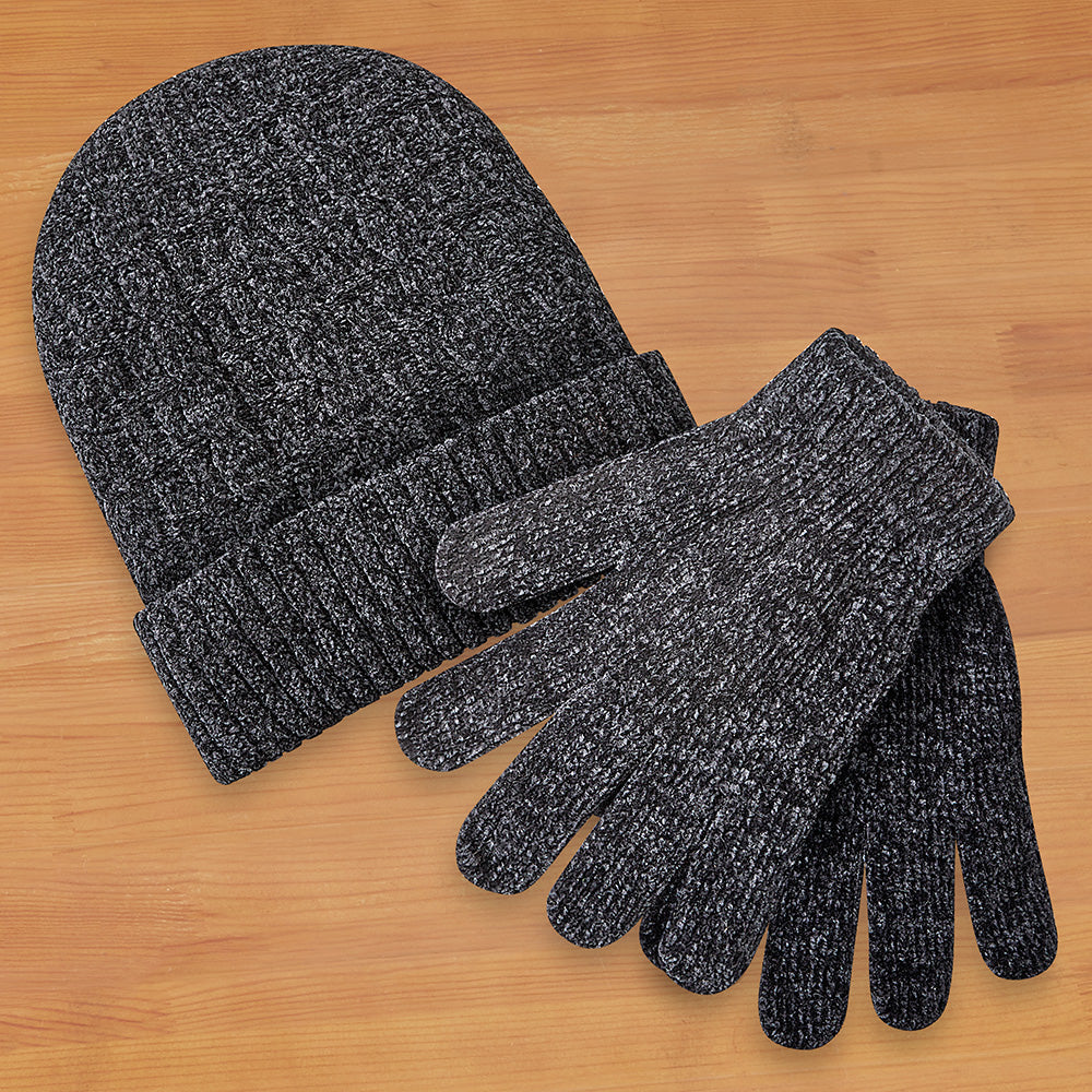 Women's Chenille Hat and Gloves Set