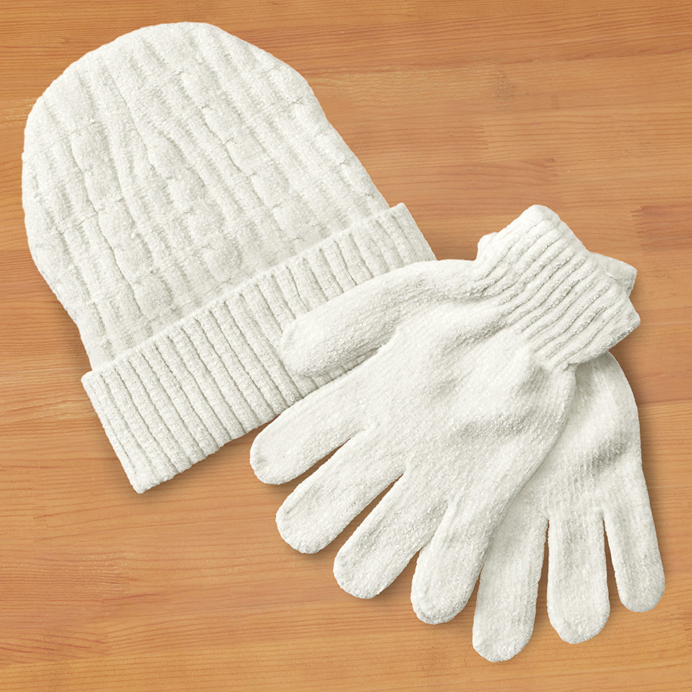 Women's Chenille Hat and Gloves Set