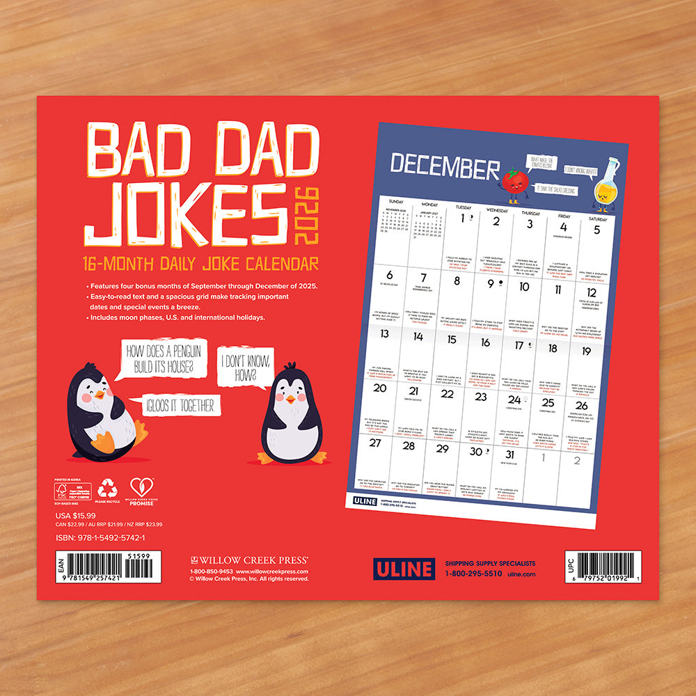 2026 Wall Calendar, Bad Dad Jokes
