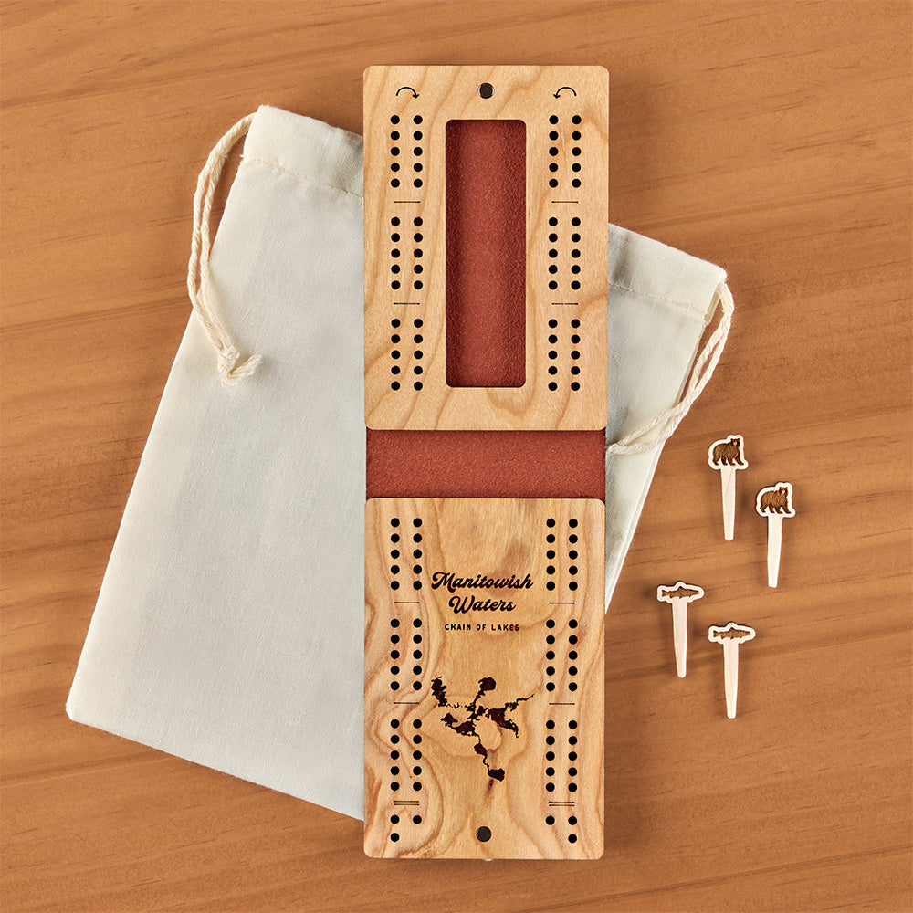Manitowish Waters Travel Cribbage Board