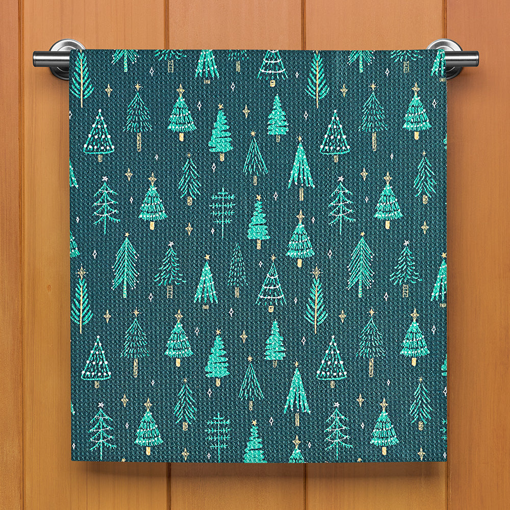 Geometry Tea Towel, Pine Christmas