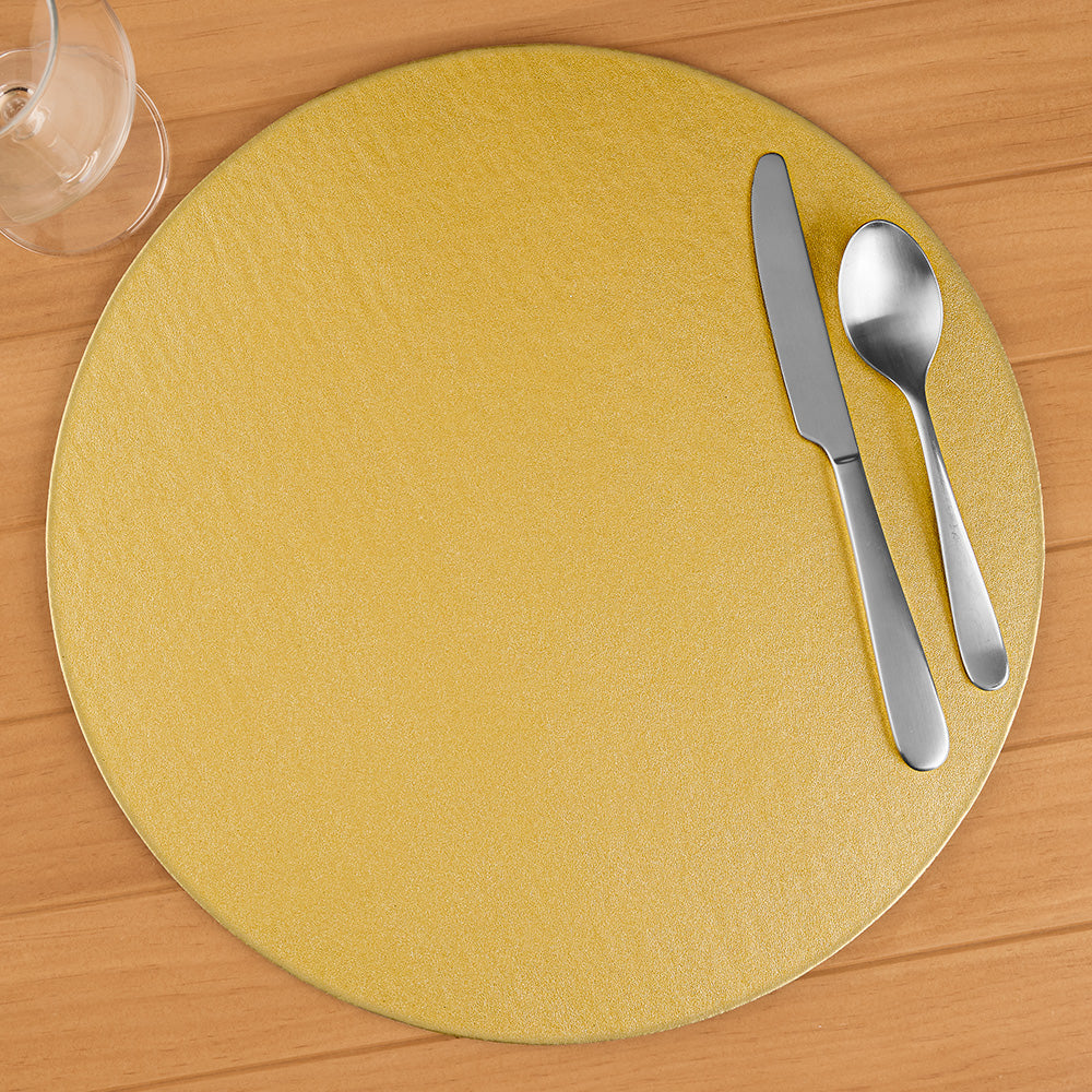Caspari Luster Felt-Backed Placemats, Round