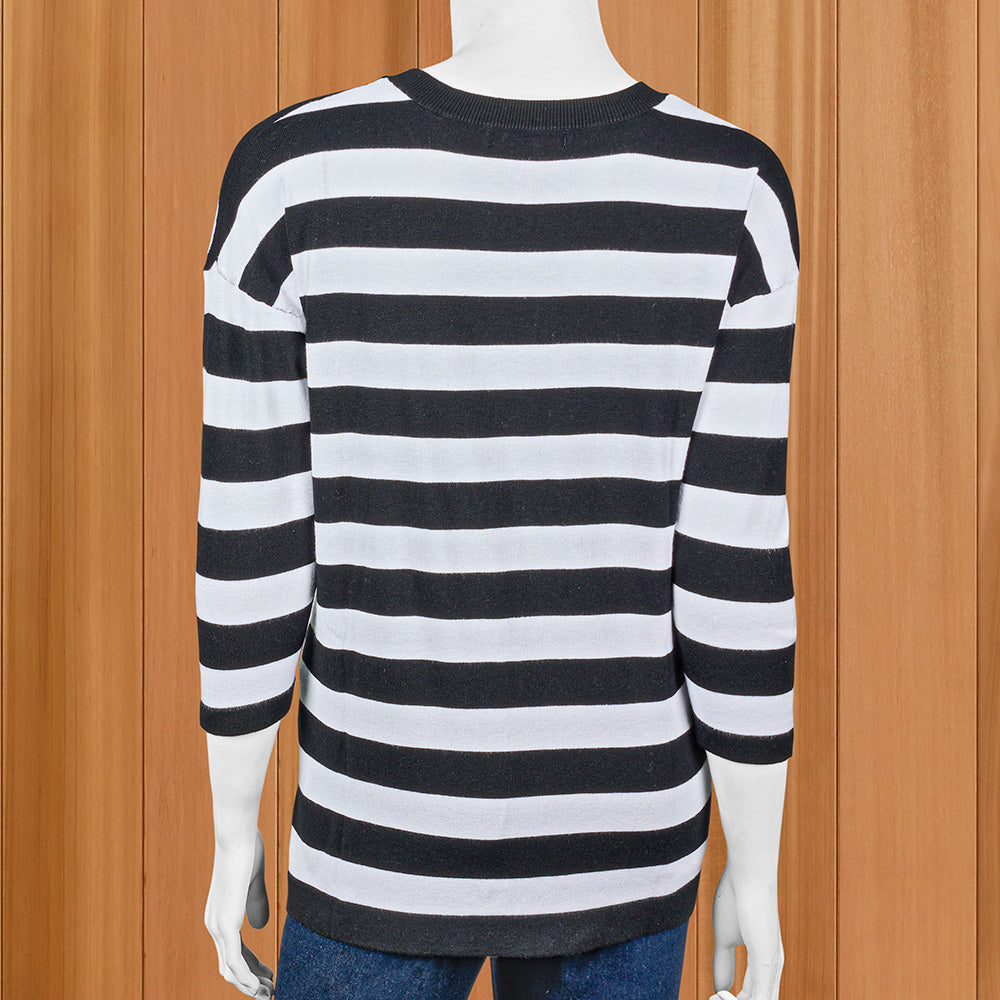 Renuar Women's Dot and Stripe Knit Pullover