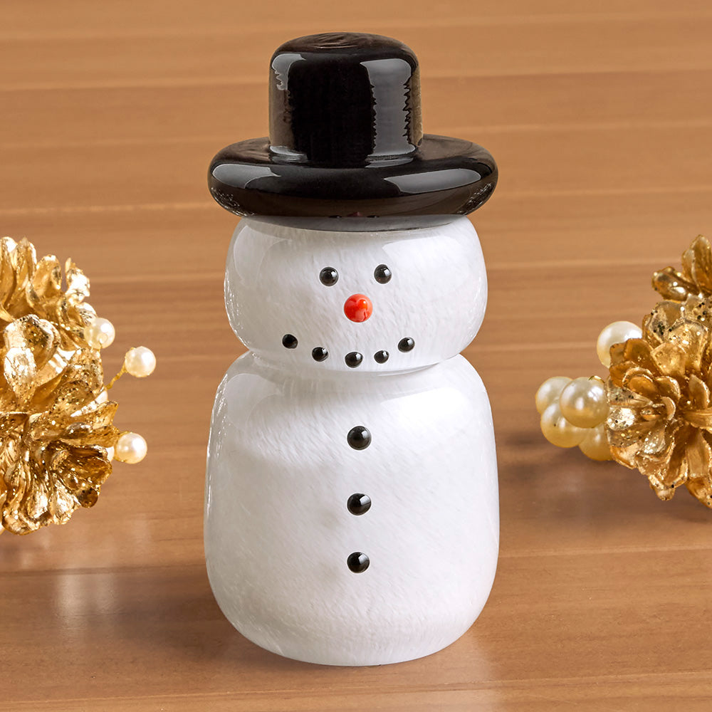 Melting Snowman Glass Figurine