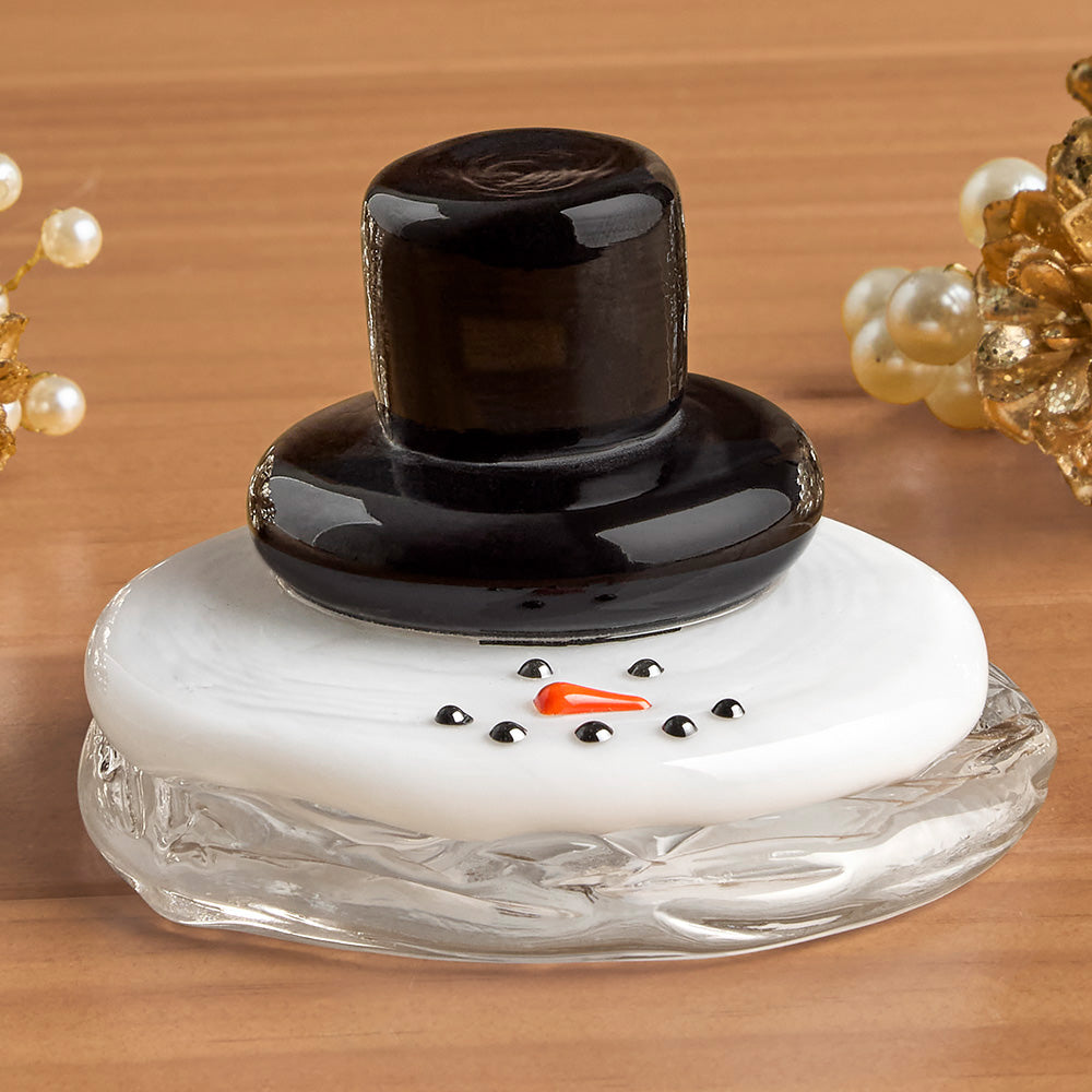 Melting Snowman Glass Figurine