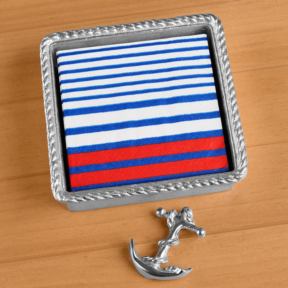 Mariposa Aluminum Napkin Holder Set, Anchor