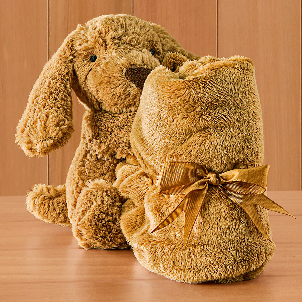 Jellycat Stuffed Animal Plush Soother Baby Blanket, Bashful Puppy