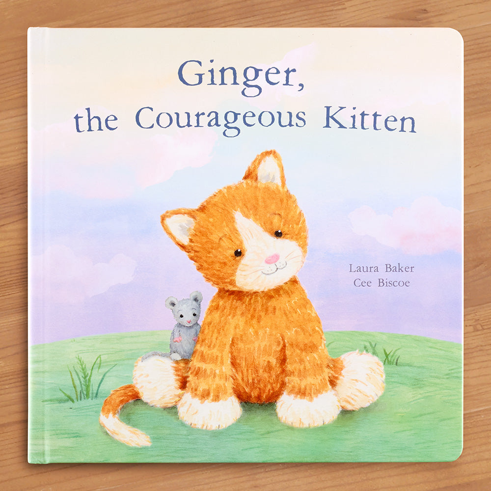 Jellycat "Ginger, the Courageous Kitten" Board Book by Laura Baker