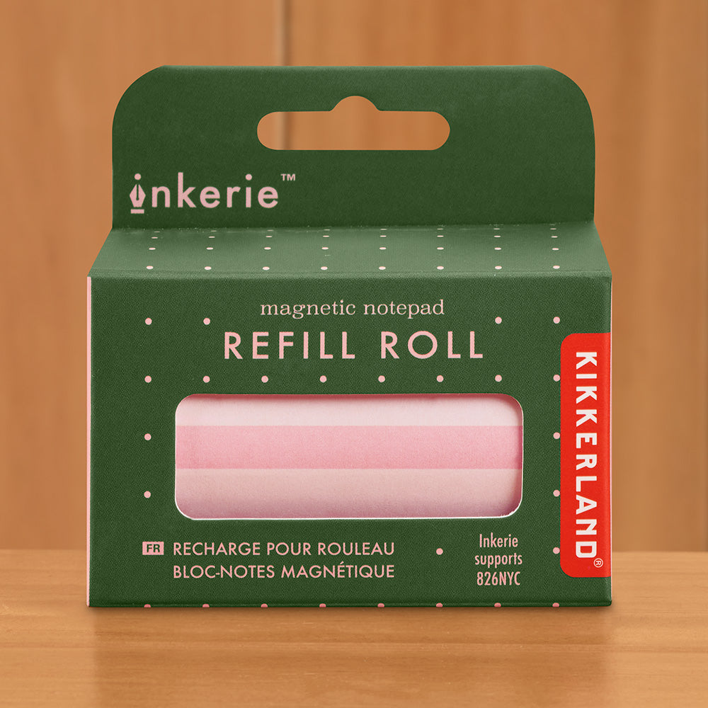 Kikkerland Inkerie Magnetic Note Roller Notepad and Refill Paper Roll