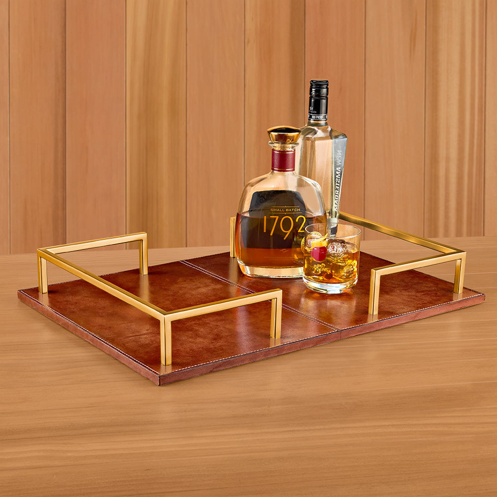 Zodax Connaught Leather Bar Tray