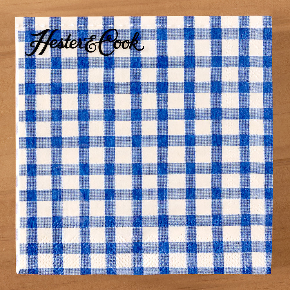 Hester & Cook Paper Napkins, Painted Check