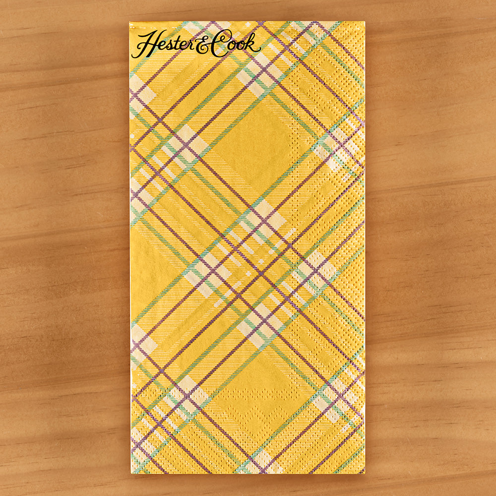 Hester & Cook Paper Napkins, Yellow Plaid