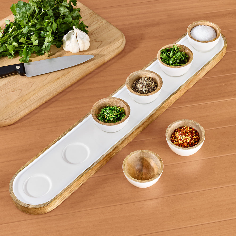 Be Home Madras Enameled Mango Mise En Place Set