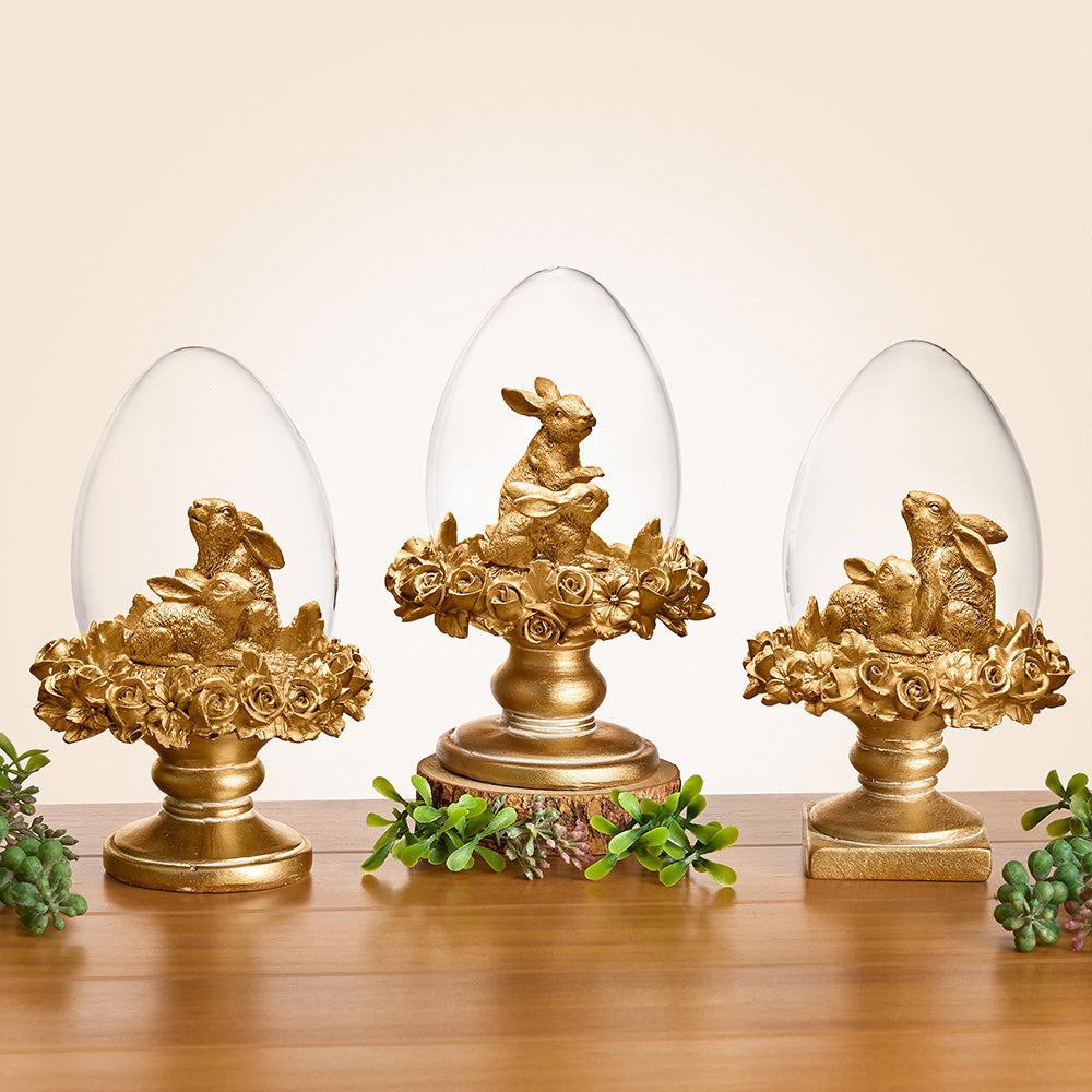 Golden Easter Bunny Egg Dome Finials