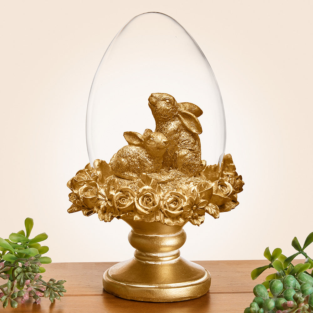 Golden Easter Bunny Egg Dome Finials
