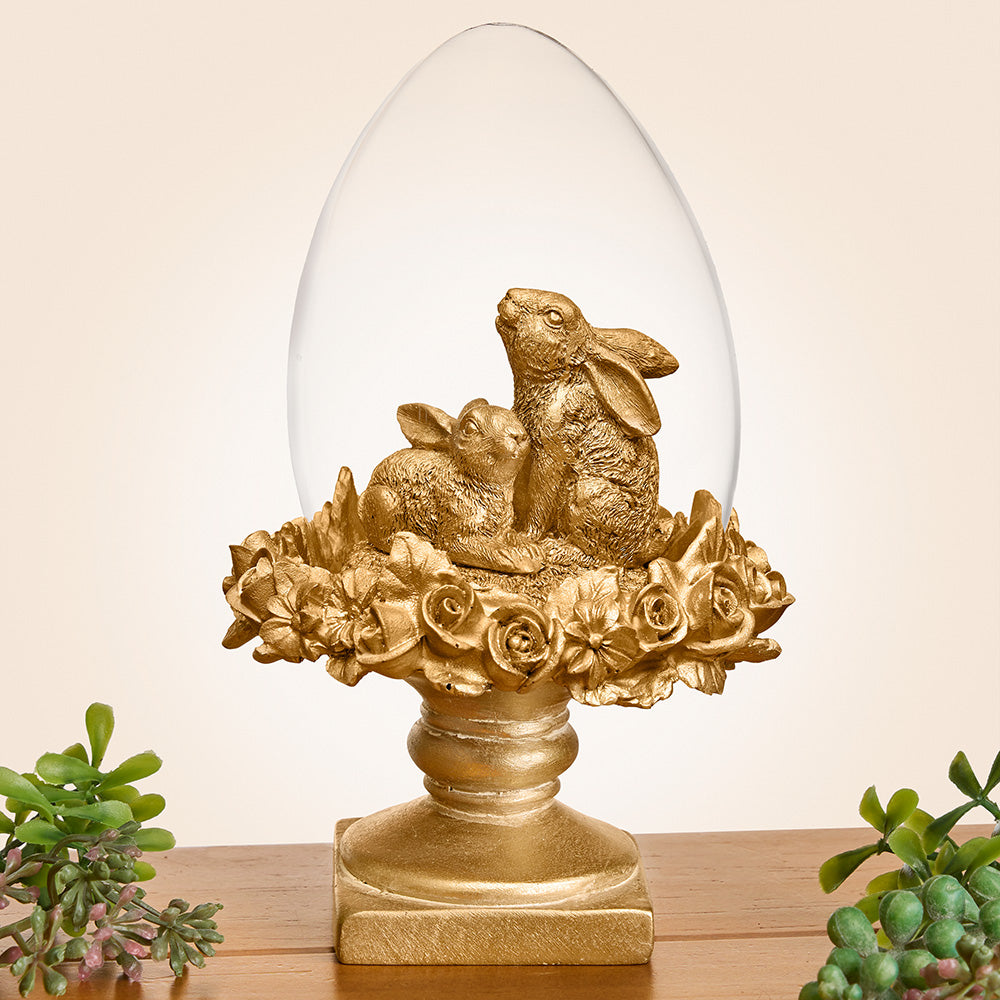 Golden Easter Bunny Egg Dome Finials