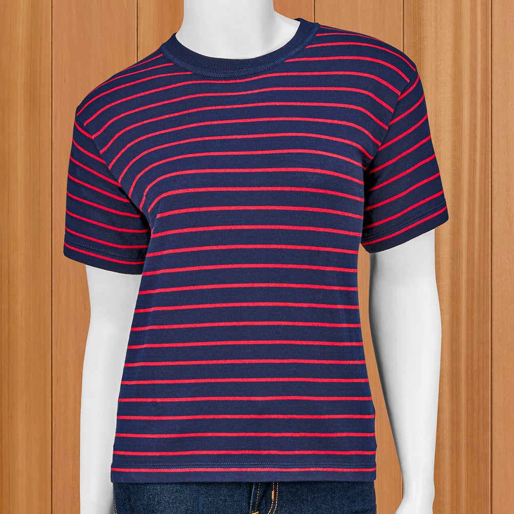 White + Warren Striped Cotton Tee