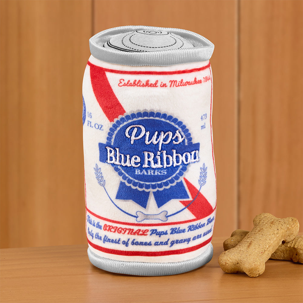 Pups Blue Ribbon Beer Can Dog Toy