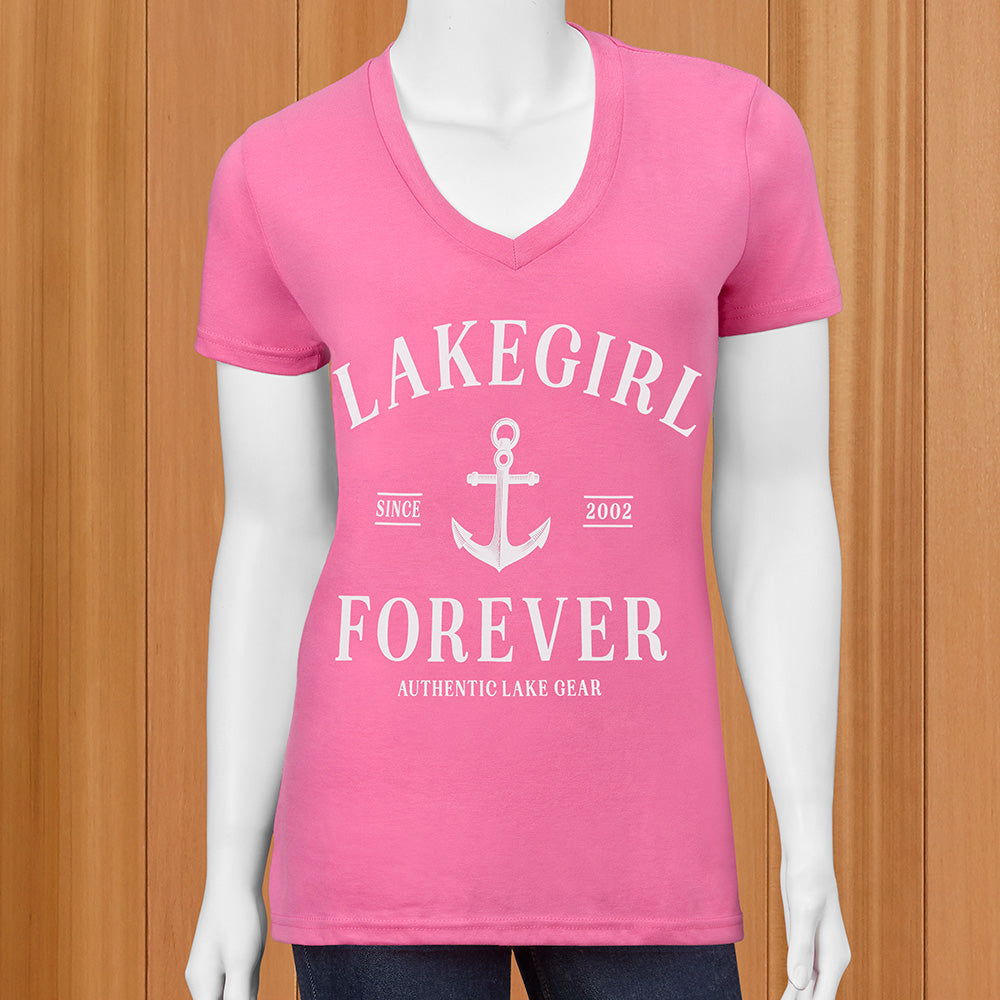 Lakegirl Women's Anchor V-Neck Tee