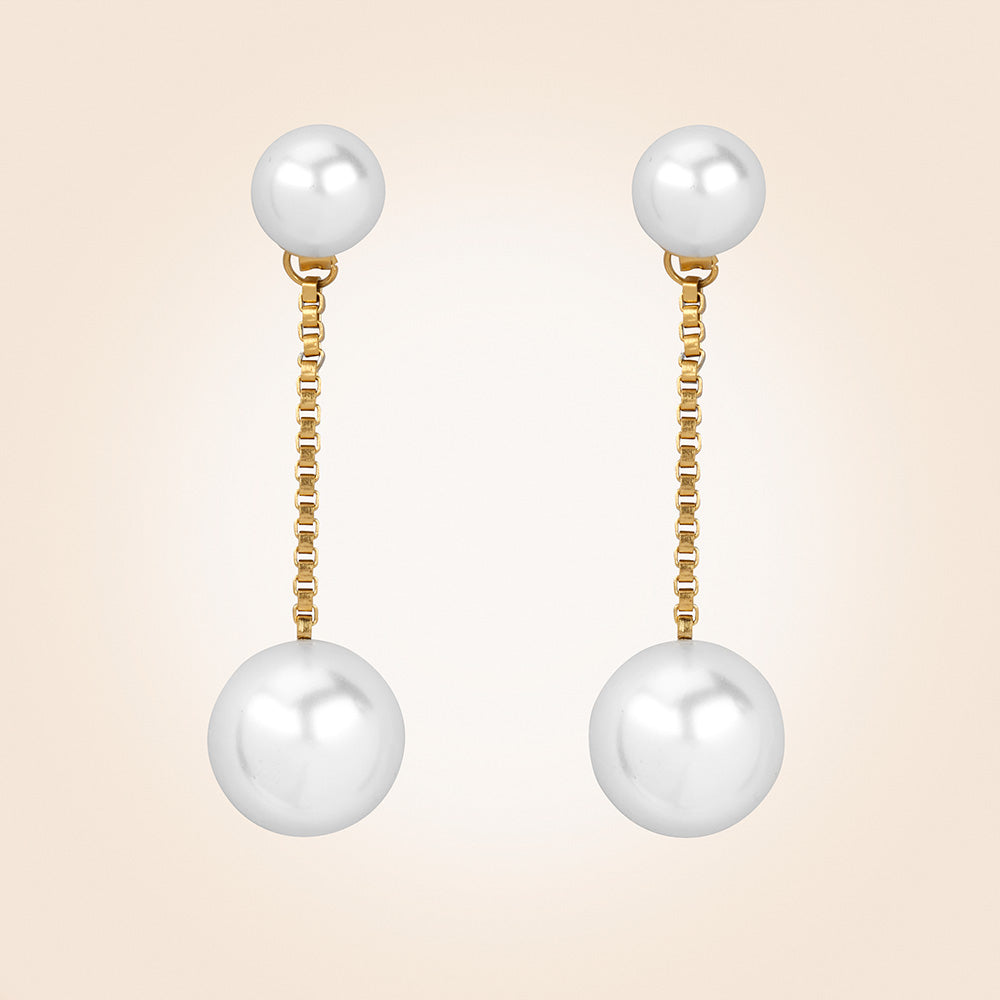 Anartxy Vilma Gold Pearl Drop Earrings