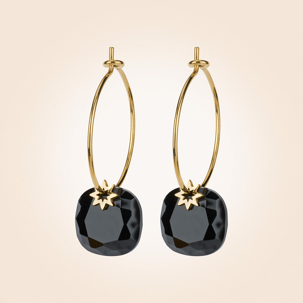 Anartxy Boix Gold Hoop Dangle Earrings