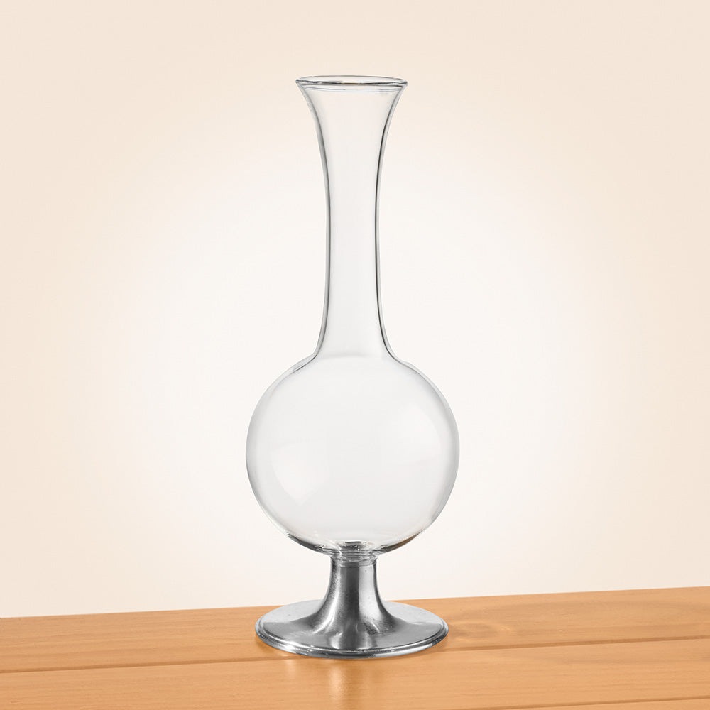MATCH Pewter-Footed Crystal Bud Vase