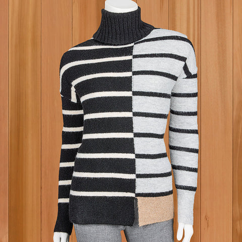 Renuar Super-Soft Striped Colorblock Sweater