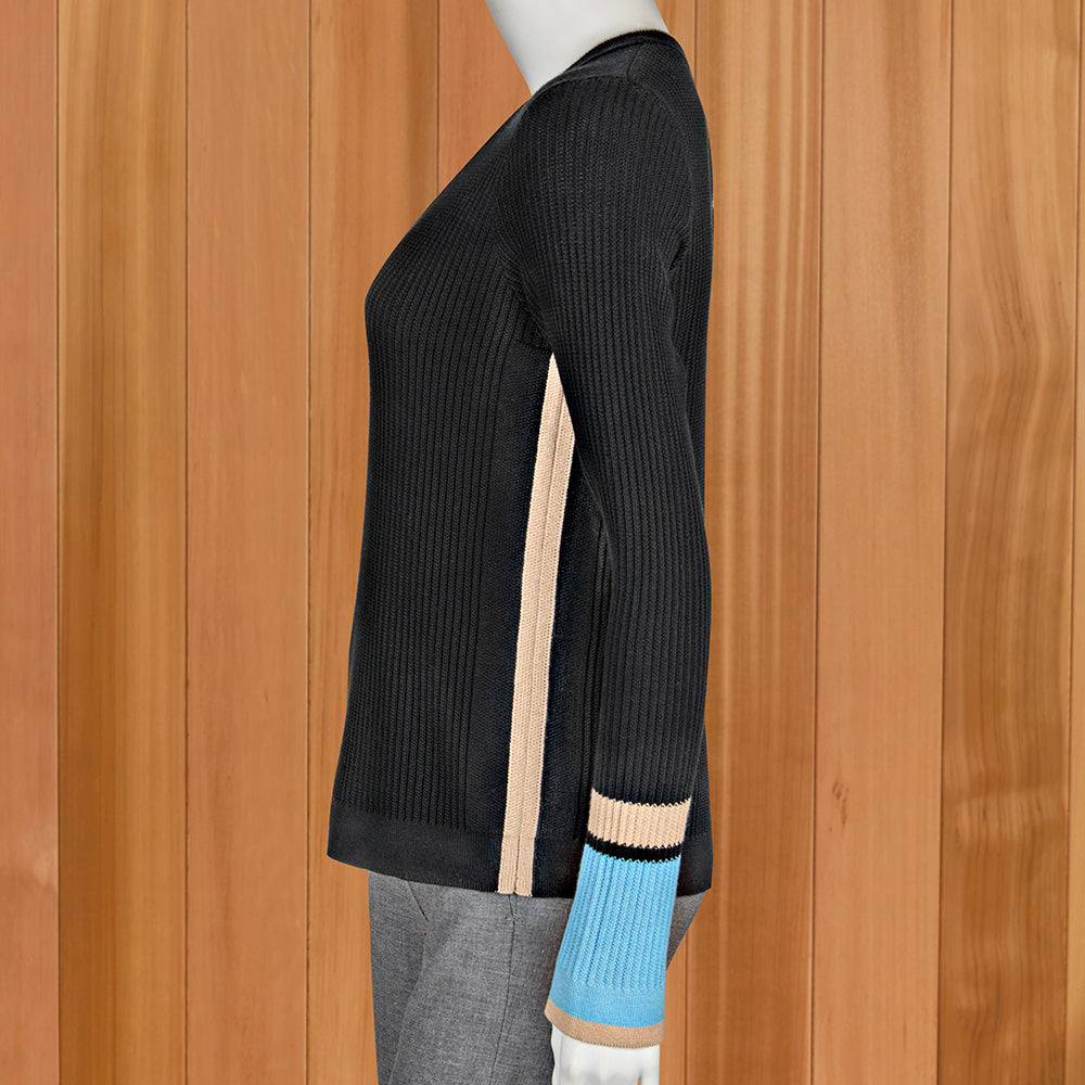 Kinross Colorplay Ribbed V-Neck Sweater