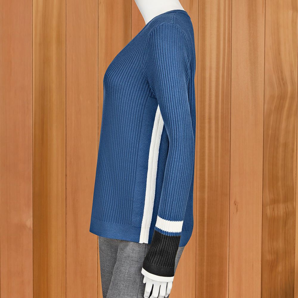 Kinross Colorplay Ribbed V-Neck Sweater