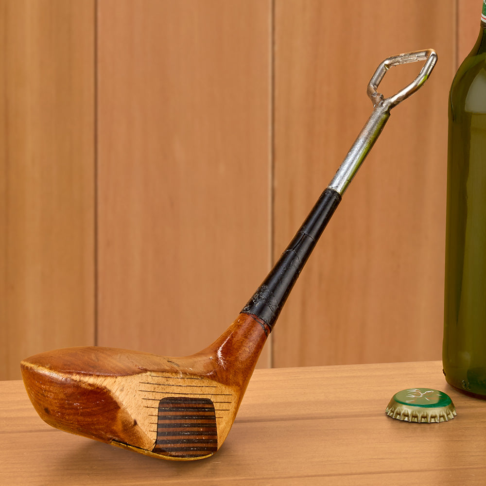 Vintage Wood Driver Golf Club Bottle Opener