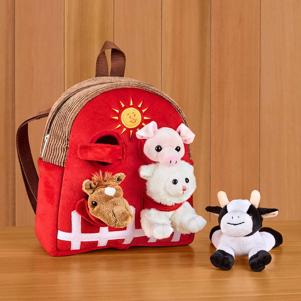 Backpack with Farm Stuffed Animals
