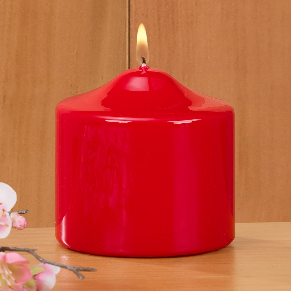 Ceralacca Lacquer Pillar Candles, Red