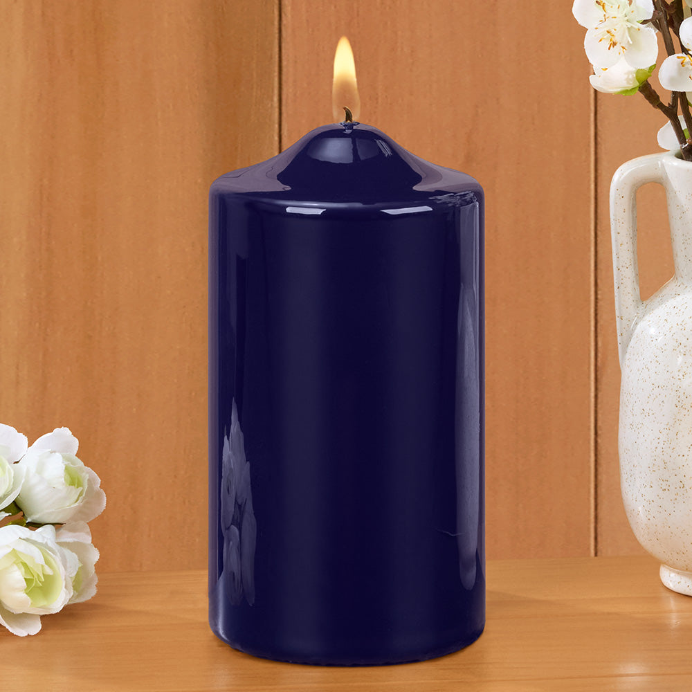 Ceralacca Lacquer Pillar Candles, Blue