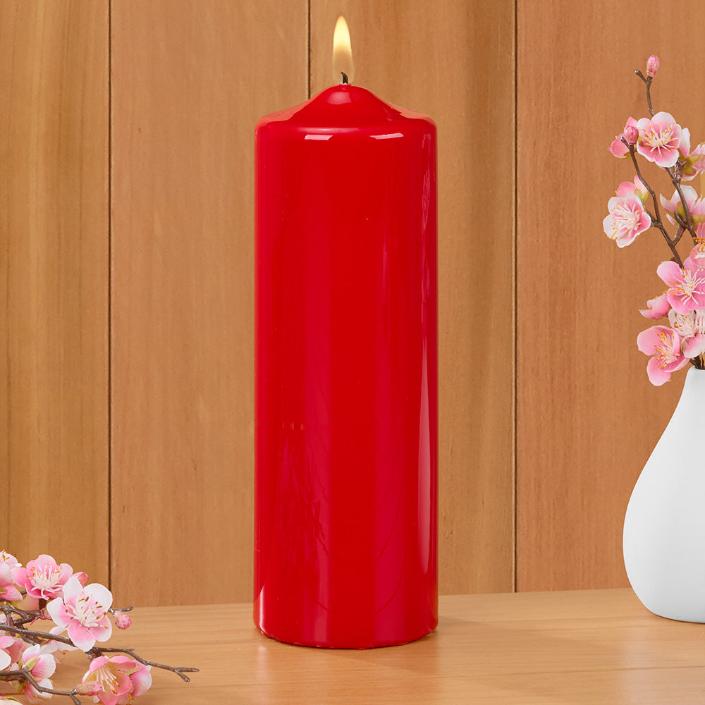 Ceralacca Lacquer Pillar Candles, Red