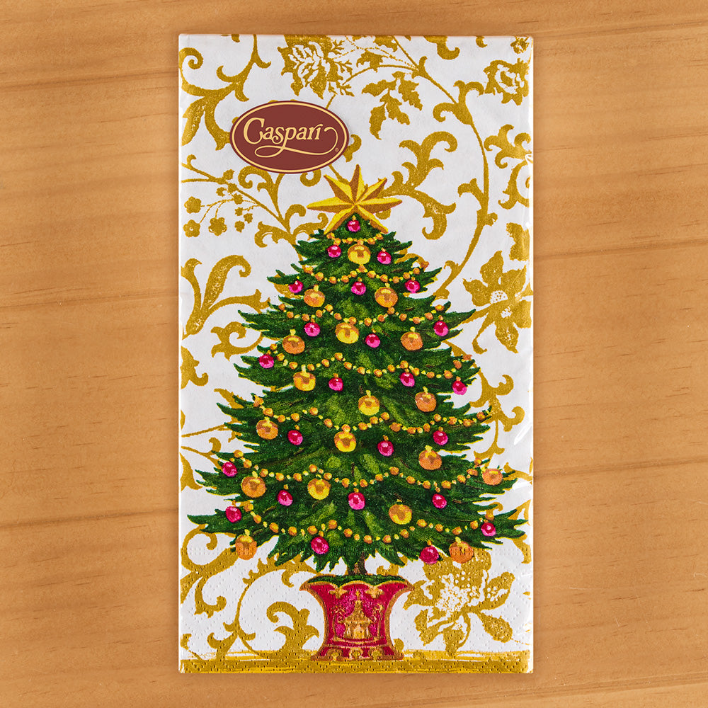 Caspari Paper Napkins, Gilded Tree