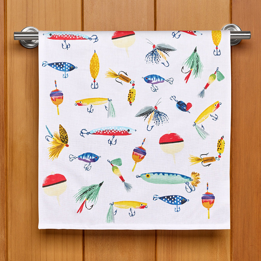 Stonewall Kitchen Tea Towel, Fishing Lures