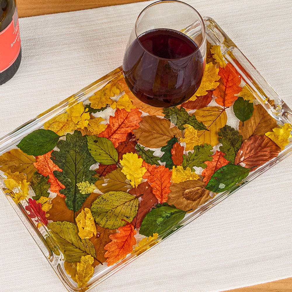 Riccardo Marzi Resin Serveware, Fall Leaves Tray