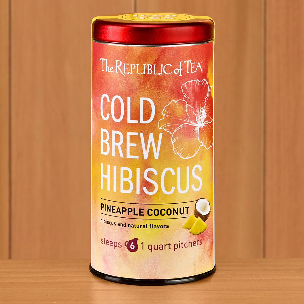 The Republic of Tea Cold Brew Hibiscus Iced Tea, Pineapple Coconut