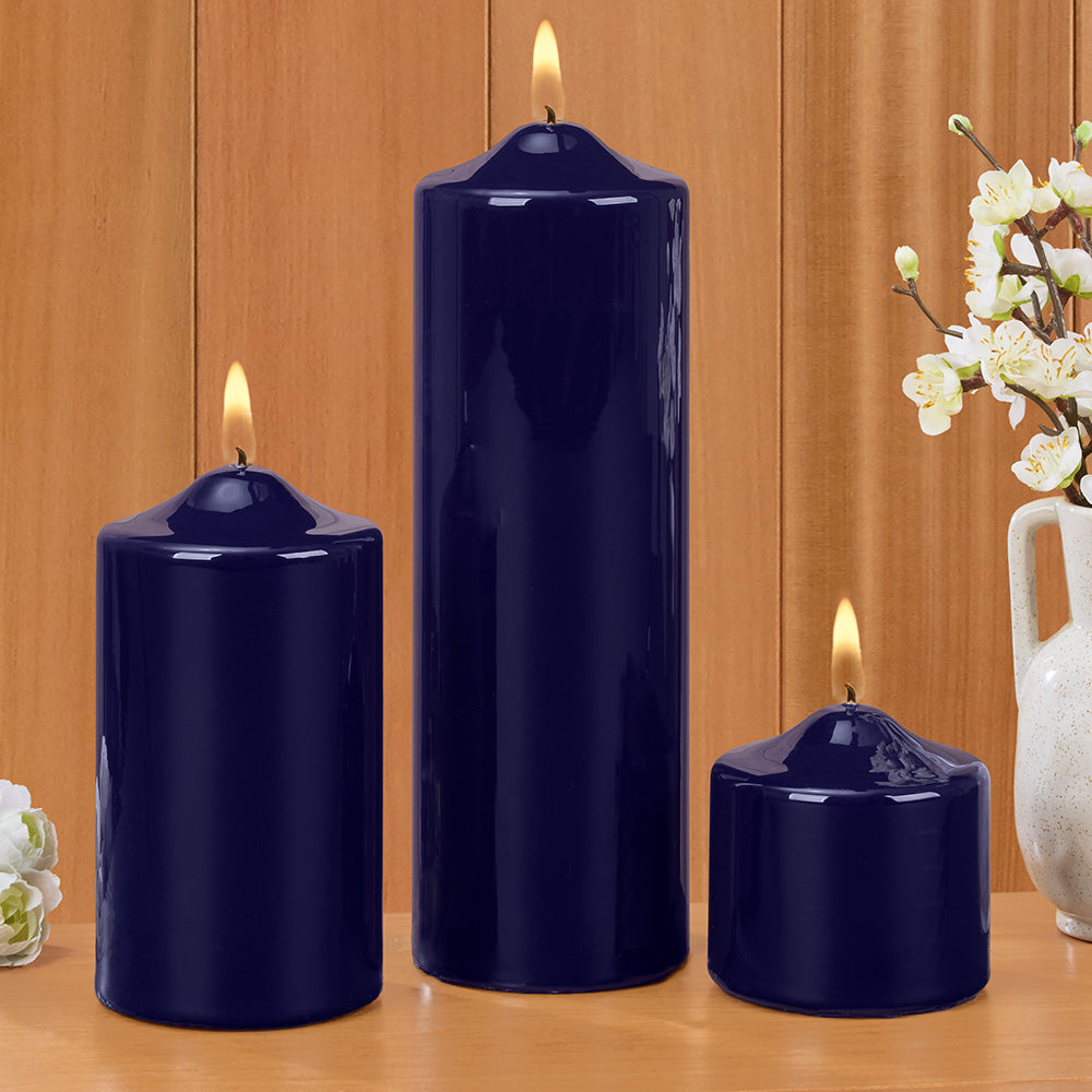 Ceralacca Lacquer Pillar Candles, Blue