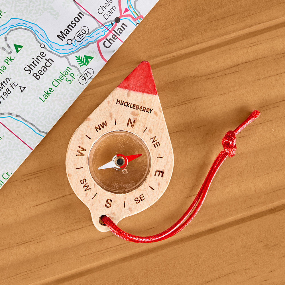 Kikkerland Huckleberry Wooden Compass