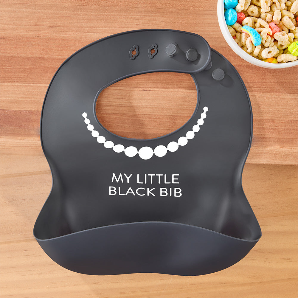 Stephan Baby Silicone Bib, "My Little Black Bib"