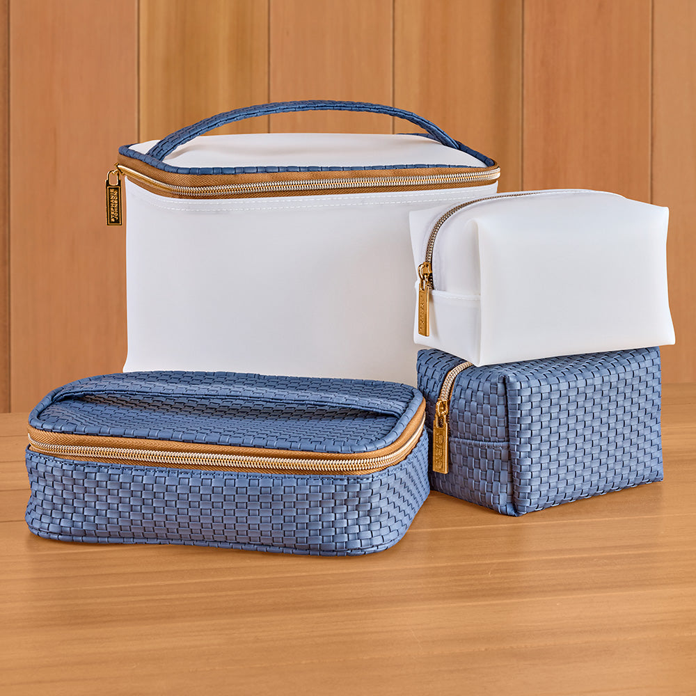 blossom thorne travel double zip train case makeup organizer bag Stephanie Johnson Chloe Travel Organizer Train Case Set