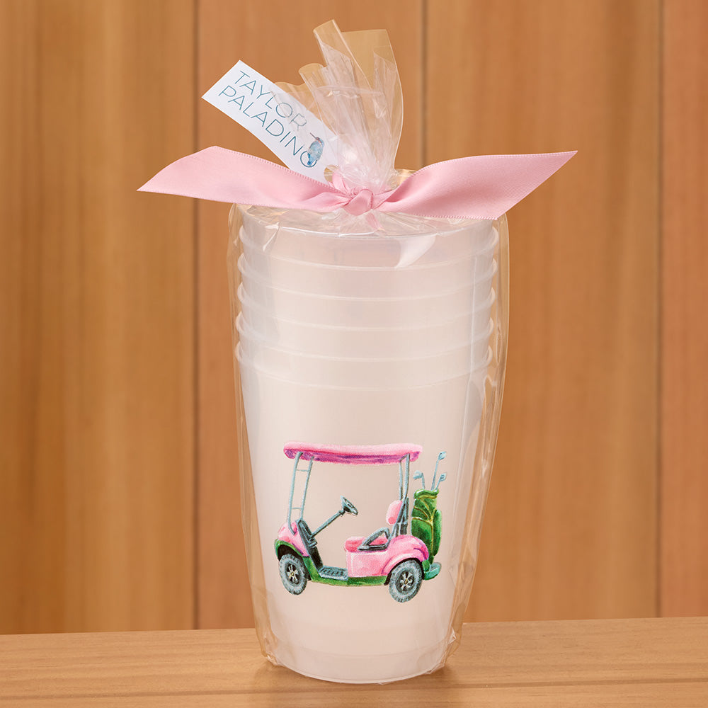 Taylor Paladino Frosted Plastic Cups, Set of 6 - Golf Cart