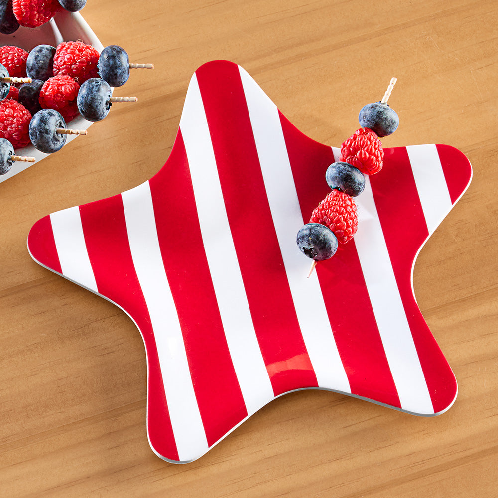 Melamine Serveware, American Flag Patriotic Star Appetizer Plate