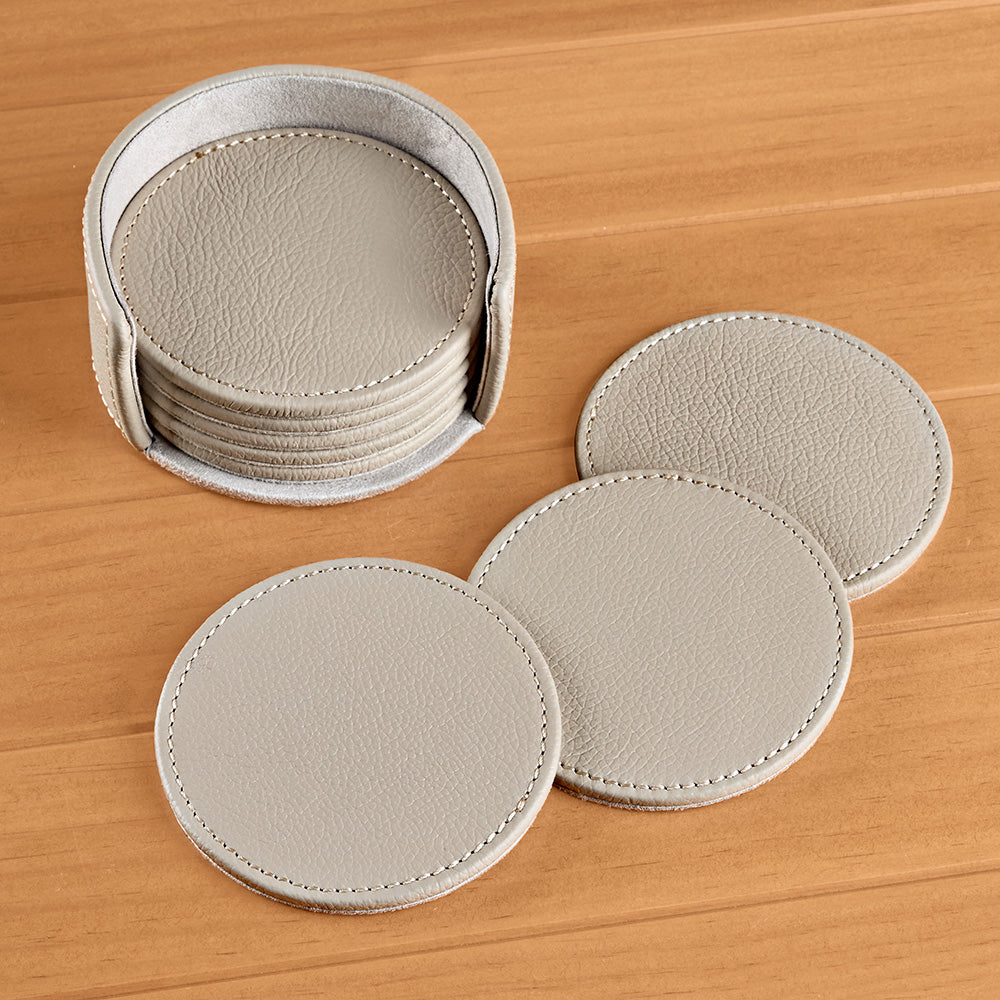 Zodax Ruvo Leather Coaster Set with Holder