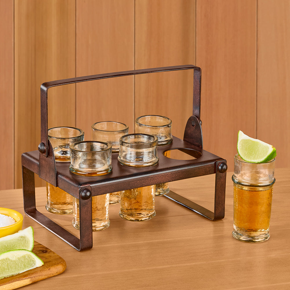 Zodax San Lucas Six Shot Glass Tequila Set