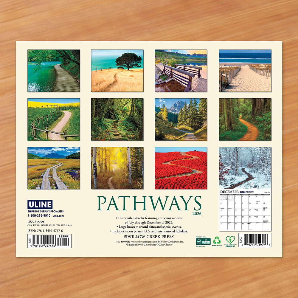 2026 Wall Calendar, Pathways Nature Trails