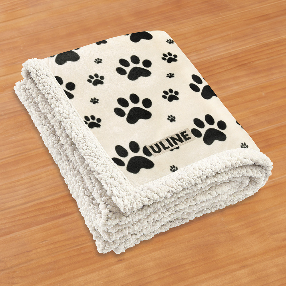 Lamb's Wool Throw Blanket, Paw Print